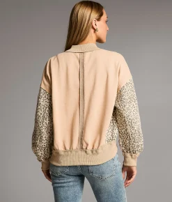 Tops|Coats & Jackets | BKE Pieced Cheetah Jacket Brown Multi