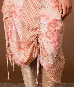 Bottoms | Gimmicks Pieced Cinch Tie Midi Skirt Multi