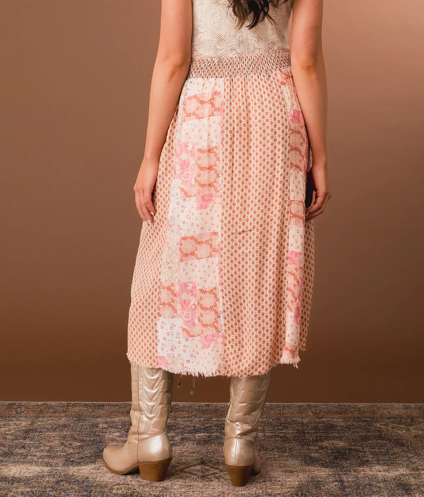 Bottoms | Gimmicks Pieced Cinch Tie Midi Skirt Multi
