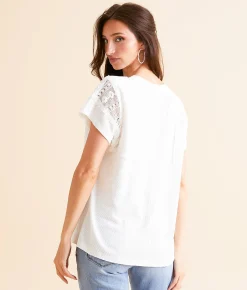 Tops | Daytrip Pieced Crochet Top White