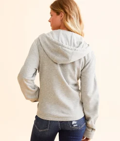 BKE Pieced Denim Hooded Jacket Dark Wash Sale
