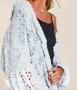 Coats & Jackets | POL Pieced Floral Denim Oversized Shacket Denim Floral Multi