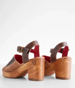 Bed Stu Pieced Leather Heeled Sandal Cold Brew Rustic Discount