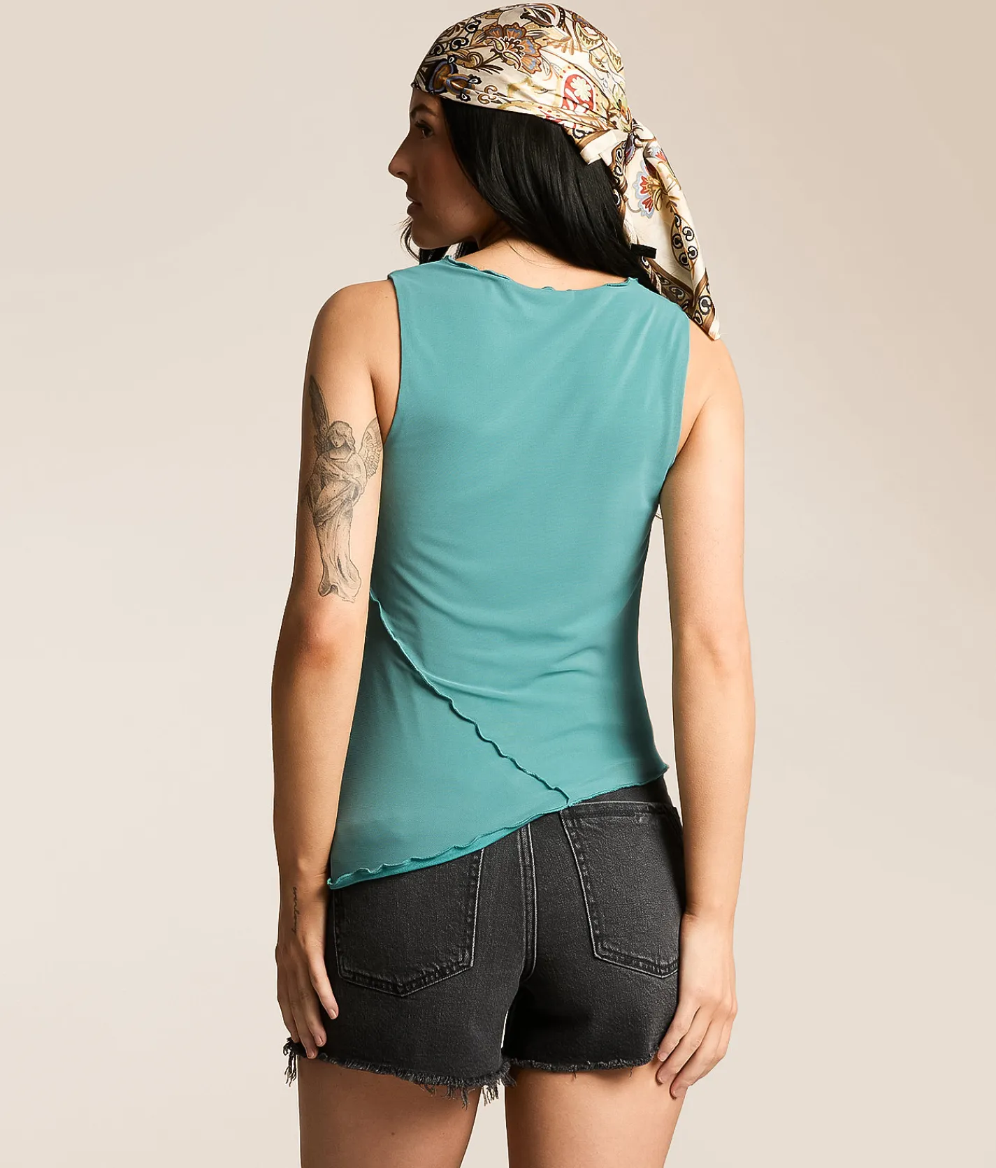 Tops | Gilded Intent Pieced Mesh Asymmetrical Tank Top Trellis