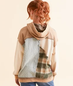 Tops | BKE Pieced Plaid Hoodie Multi