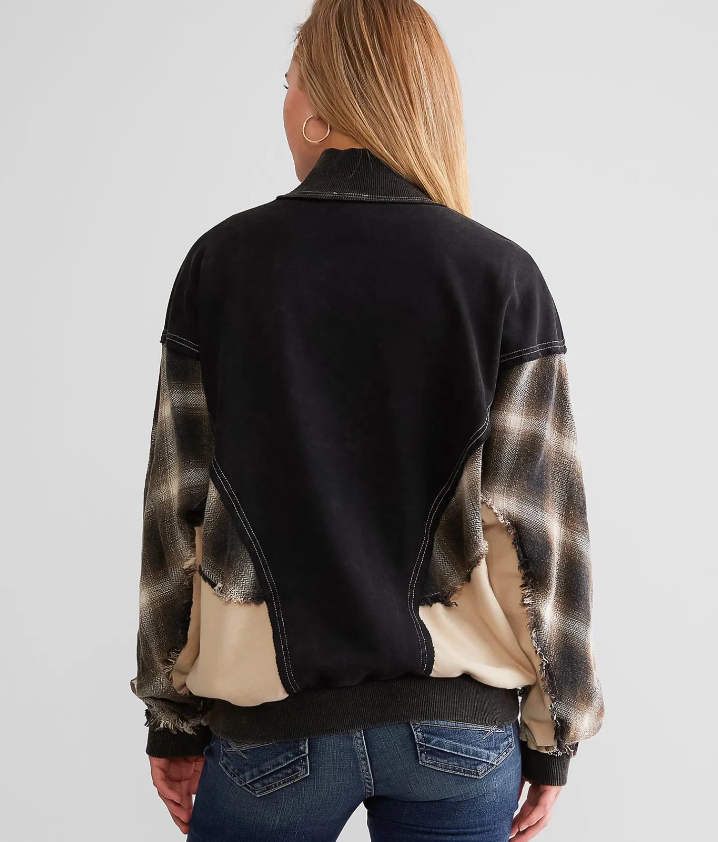 Coats & Jackets | BKE Pieced Plaid Jacket Tan Black