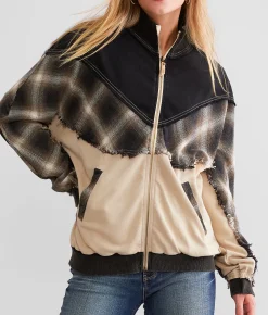 Coats & Jackets | BKE Pieced Plaid Jacket Tan Black