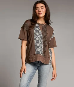 Tops | BKE Pieced Plaid T-Shirt Assorted