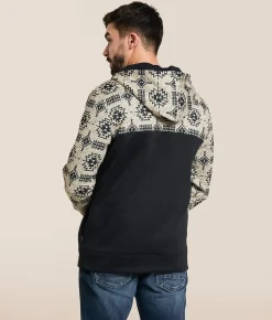 Tops | Departwest Pieced Quarter Snap Hooded Sweatshirt Pure Cashmere