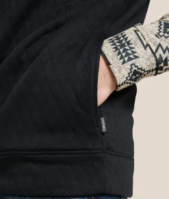 Tops | Departwest Pieced Quarter Snap Hooded Sweatshirt Pure Cashmere