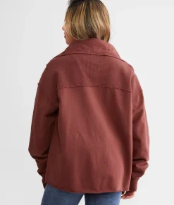 BKE Pieced Shawl Neck Cardigan Hot Chocolate New