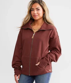 BKE Pieced Shawl Neck Cardigan Hot Chocolate New