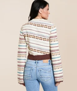Gilded Intent Pieced Sweater Multi Print Hot