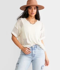 BKE Pieced Top Black New