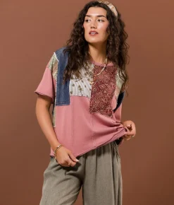 Tops | Gimmicks Pieced T-Shirt Pink Multi