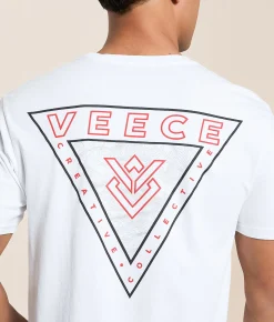 Tops|Graphic T-Shirts | Veece Pierced Down T-Shirt White