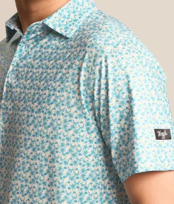 Tops | Waggle® Pina Paradise Performance Polo Green