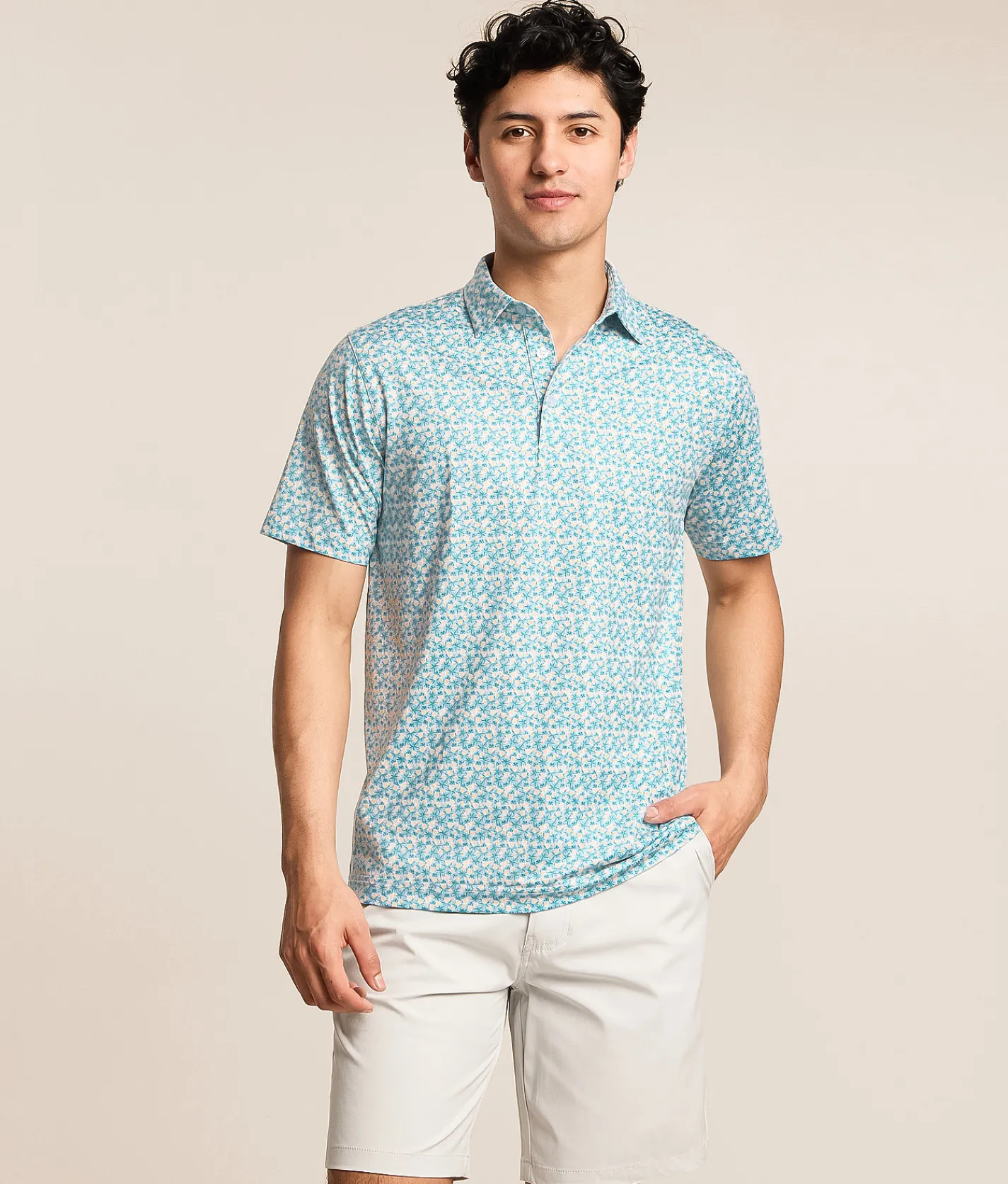 Tops | Waggle® Pina Paradise Performance Polo Green