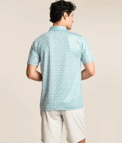 Tops | Waggle® Pina Paradise Performance Polo Green