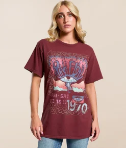 Tops | Cactus & Pearl Pink Floyd 1970 Band T-Shirt Oxblood Red