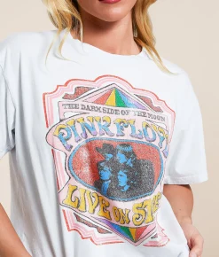 Life Clothing Pink Floyd Cropped Band T-Shirt Cerulean Discount