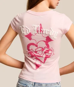 Tops | Ed Hardy Pink Leopard T-Shirt Pink Ballerina