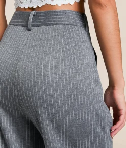 Bottoms | Sadie & Sage Pinstripe Stretch Trouser Pant Grey