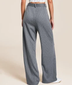 Bottoms | Sadie & Sage Pinstripe Stretch Trouser Pant Grey