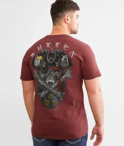 Graphic T-Shirts | Sullen Pirate Badge T-Shirt Rum Raisin