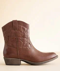 Coconuts Pistol Western Ankle Boot Cognac New