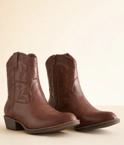 Coconuts Pistol Western Ankle Boot Cognac New