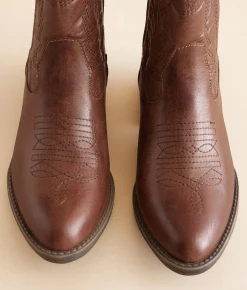 Coconuts Pistol Western Ankle Boot Cognac New