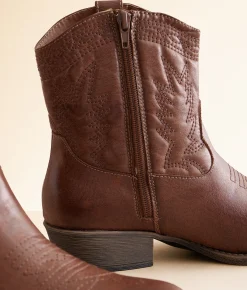 Coconuts Pistol Western Ankle Boot Cognac New