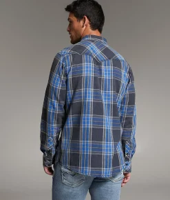 Tops | BKE Vintage Plaid Athletic Shirt Black Blue