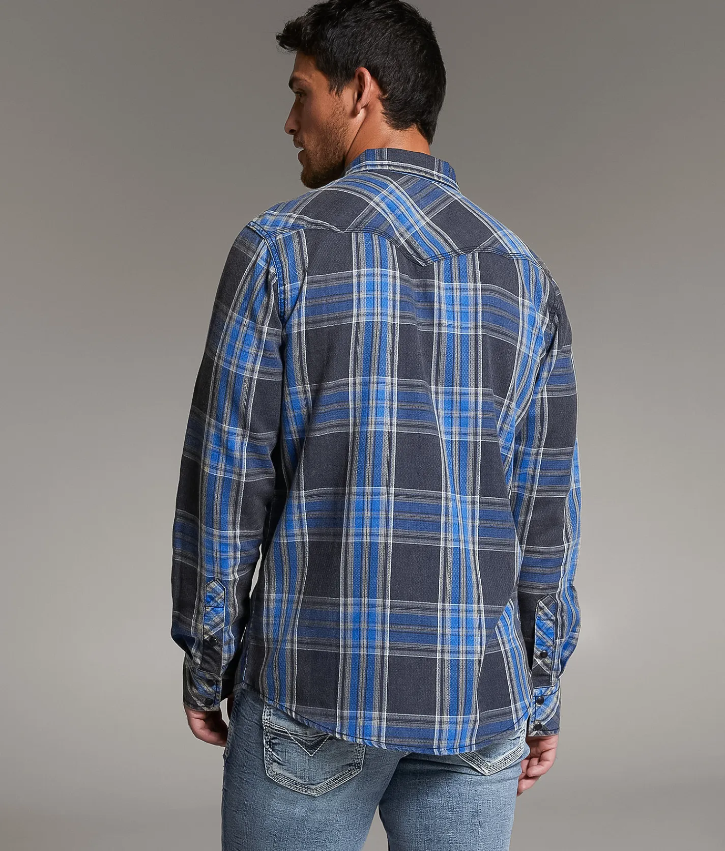 Tops | BKE Vintage Plaid Athletic Shirt Black Blue