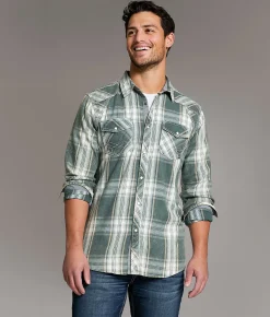 Tops | BKE Vintage Plaid Athletic Shirt Teal White
