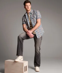 Tops | BKE Plaid Athletic Shirt Teal Tan