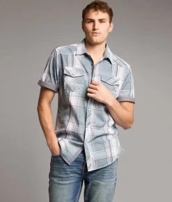 Tops | BKE Plaid Athletic Shirt White Blue