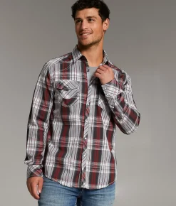 Tops | BKE Plaid Athletic Shirt Black White Red