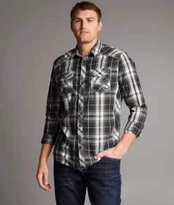 Tops | BKE Plaid Athletic Shirt Black White Green