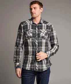 Tops | BKE Plaid Athletic Shirt Black White Green