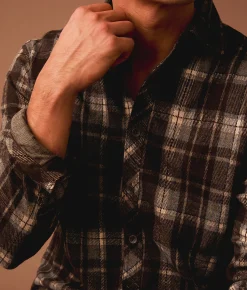 Outpost Makers Plaid Athletic Shirt Java Outlet