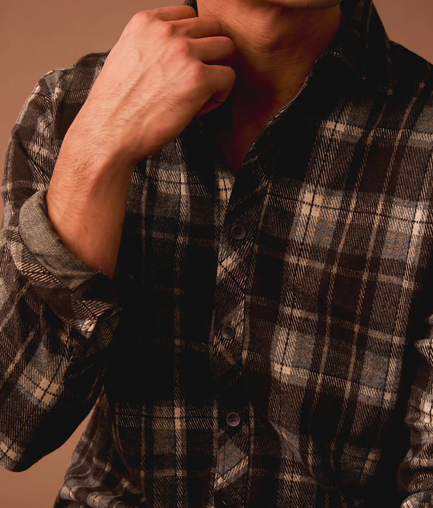 Outpost Makers Plaid Athletic Shirt Java Outlet