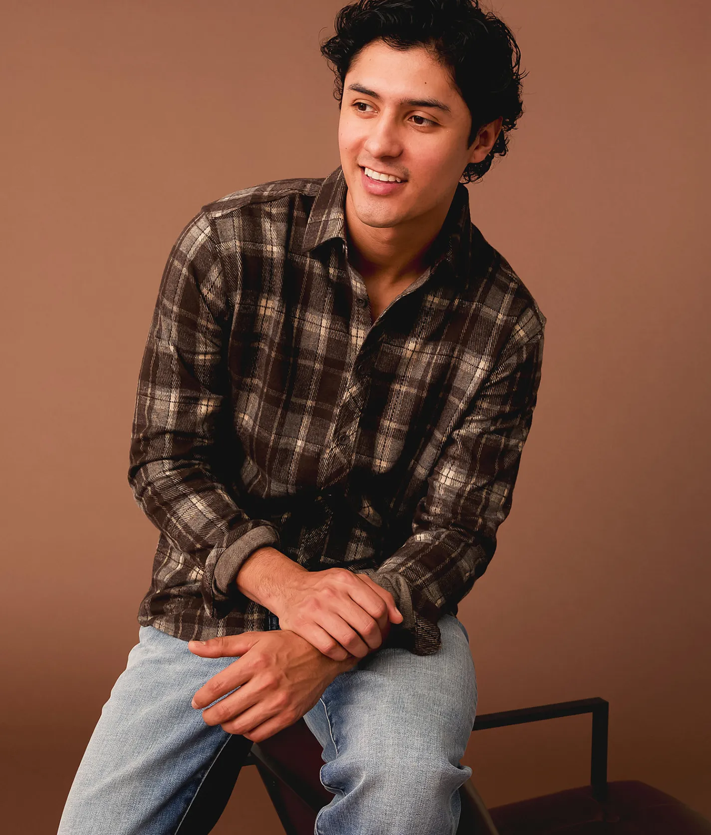 Outpost Makers Plaid Athletic Shirt Java Outlet