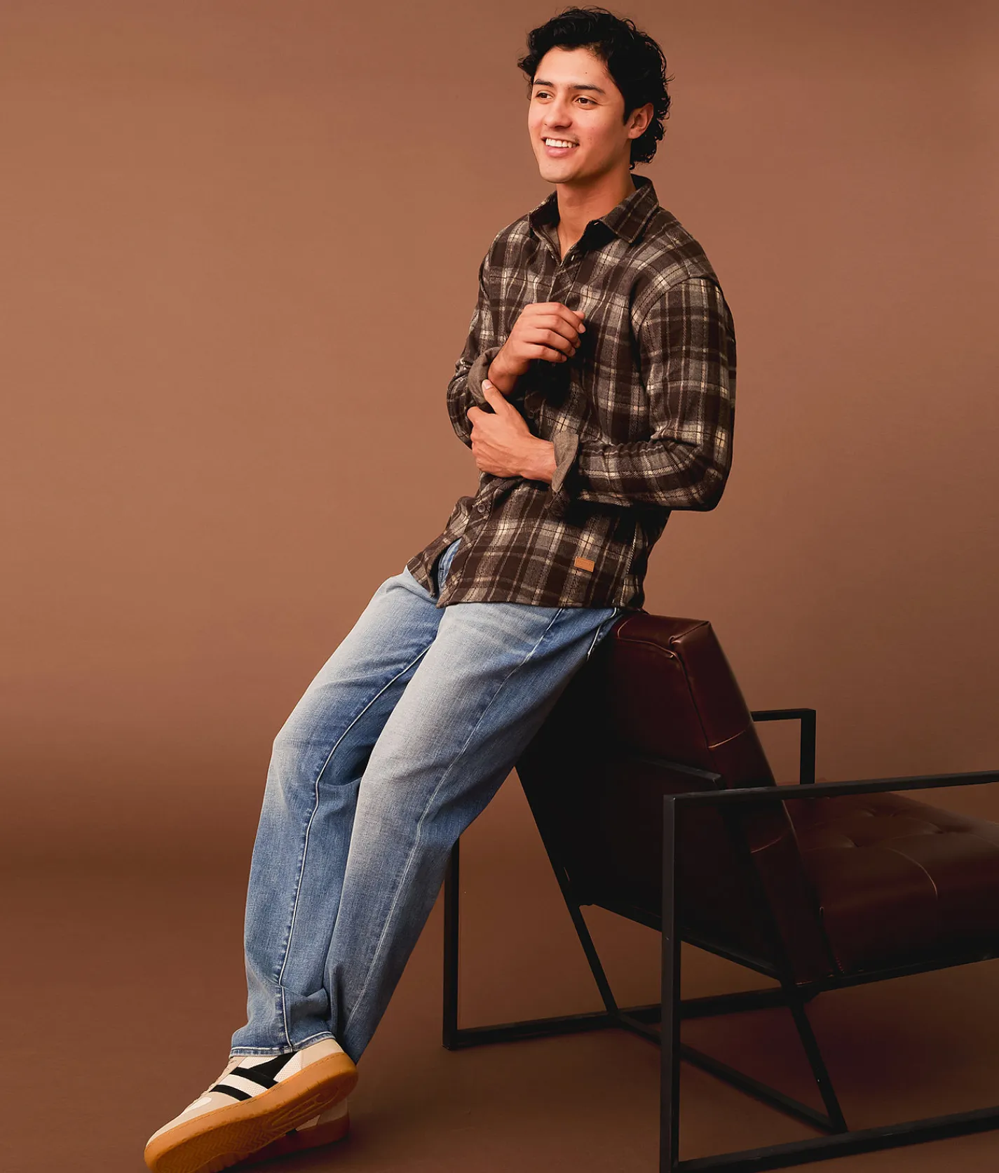 Outpost Makers Plaid Athletic Shirt Java Outlet