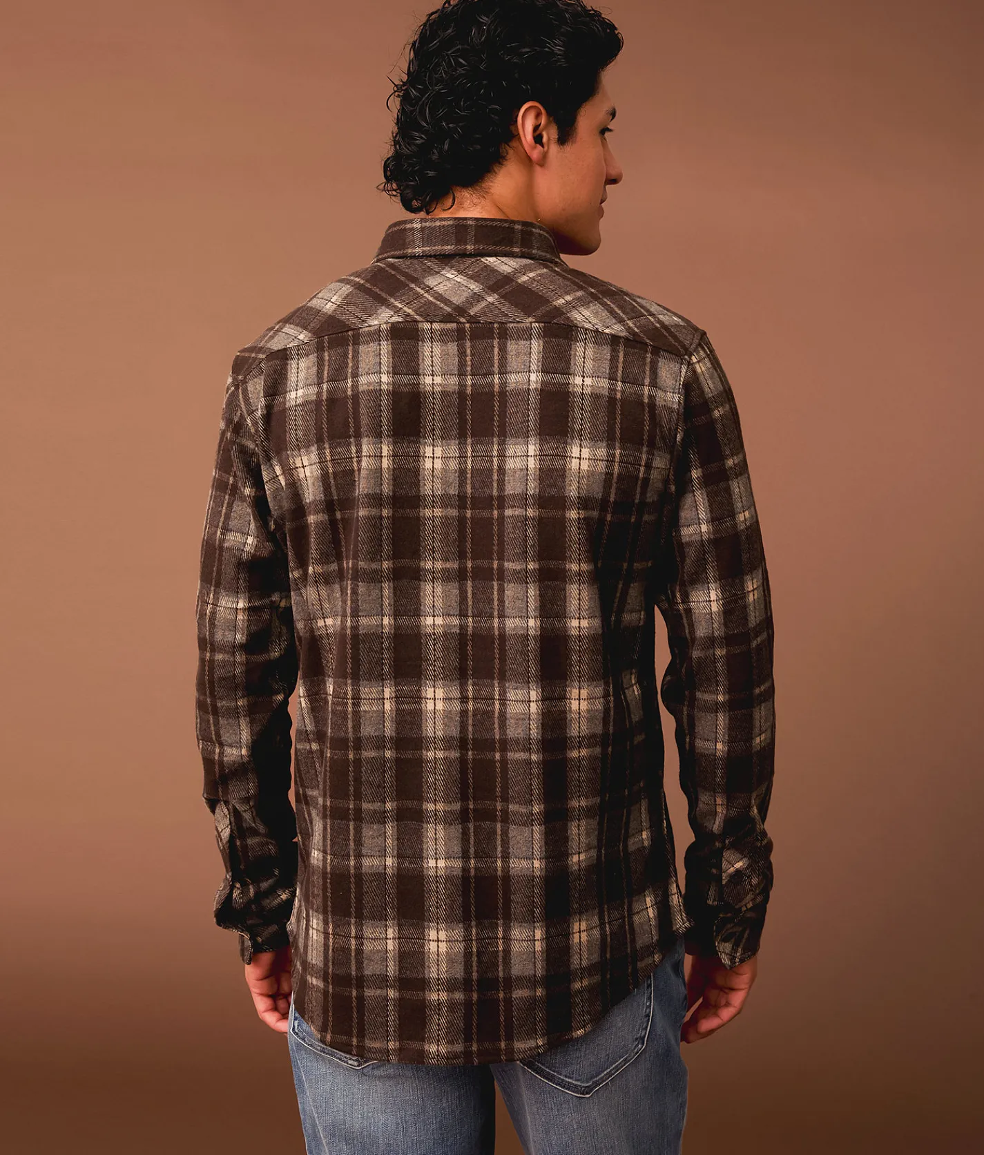 Outpost Makers Plaid Athletic Shirt Java Outlet