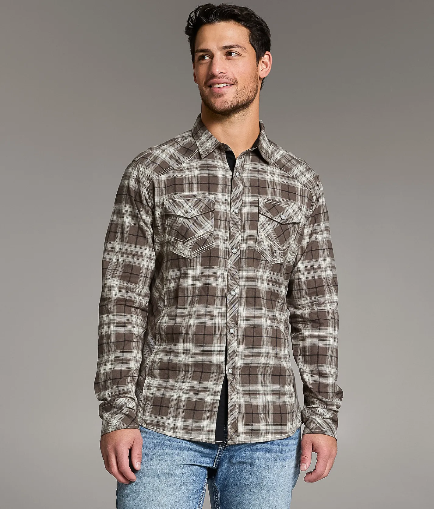 Tops | BKE Plaid Athletic Shirt Brown White