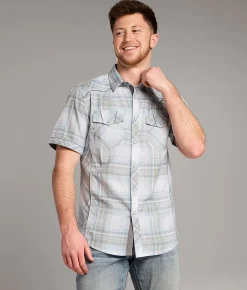 Tops | BKE Plaid Athletic Shirt White Blue