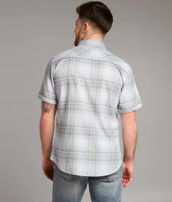 Tops | BKE Plaid Athletic Shirt White Blue