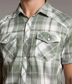 Tops | BKE Plaid Athletic Shirt White Green
